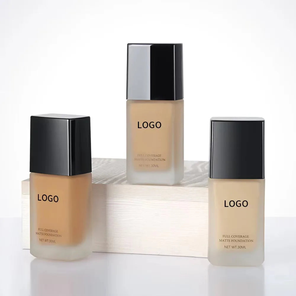 Custom Logo Makeup Sunscreen Vegan Waterproof Private Label Full Coverage Body Liquid Matte Foundation for Black Women