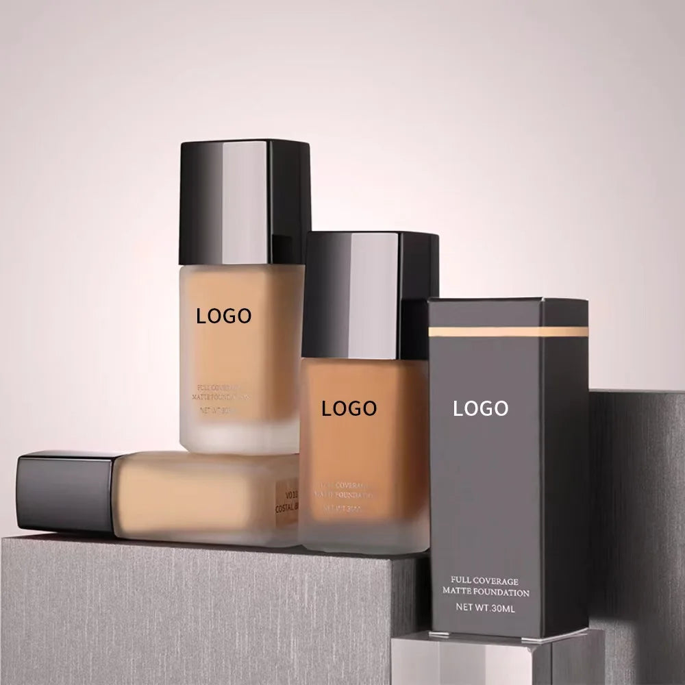 Custom Logo Makeup Sunscreen Vegan Waterproof Private Label Full Coverage Body Liquid Matte Foundation for Black Women