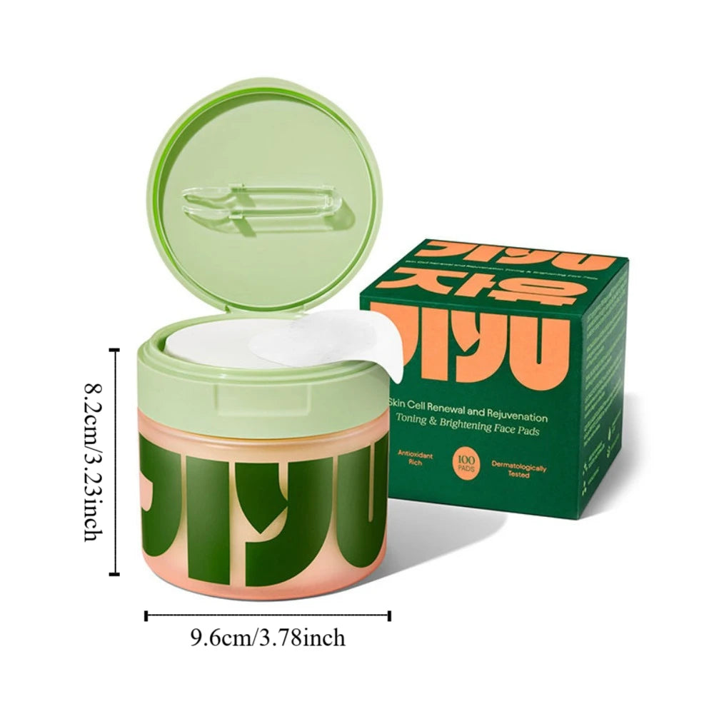 100pcs Gotu Kola Brightening & Moisturizing Facial Pads